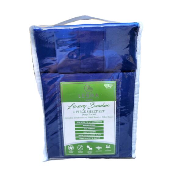 Lebra Home Luxury Bamboo Six Piece Deep Pocket Queen Sheet Set - Picture 3 of 7